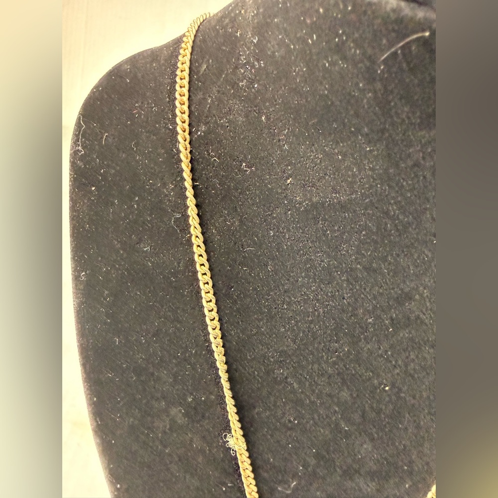 Vintage Gold Plated “C H”‎ Pendant Necklace Rectangle Dangle Jewelry 70s Retro - Picture 4 of 7